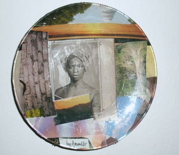 Prato liso em decoupage