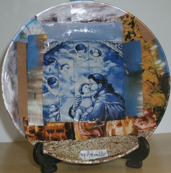 prato em decoupage com aplicação