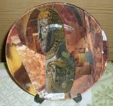 Prato em Decoupage figura  Egípcia