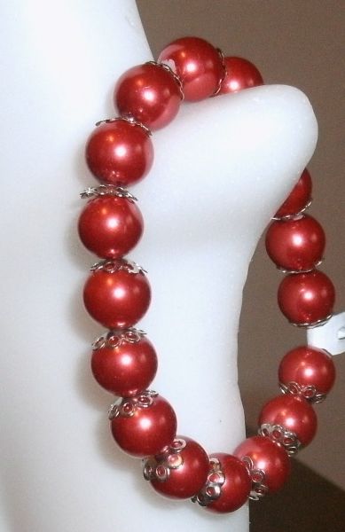 Pulseira  em Pérolas vinho