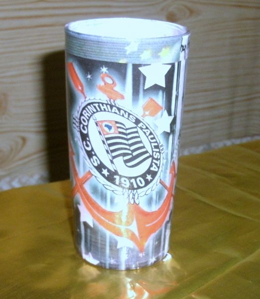 Copo do  Corinthians  em decoupage